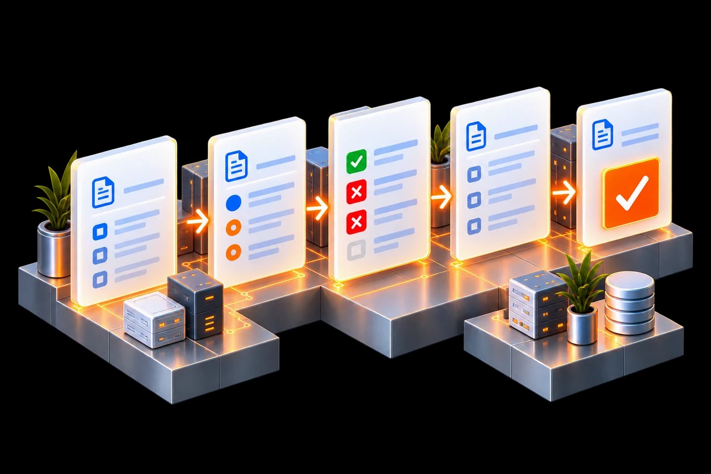 Invoice; Extract fields; Check rules; Draft entry; Approval.